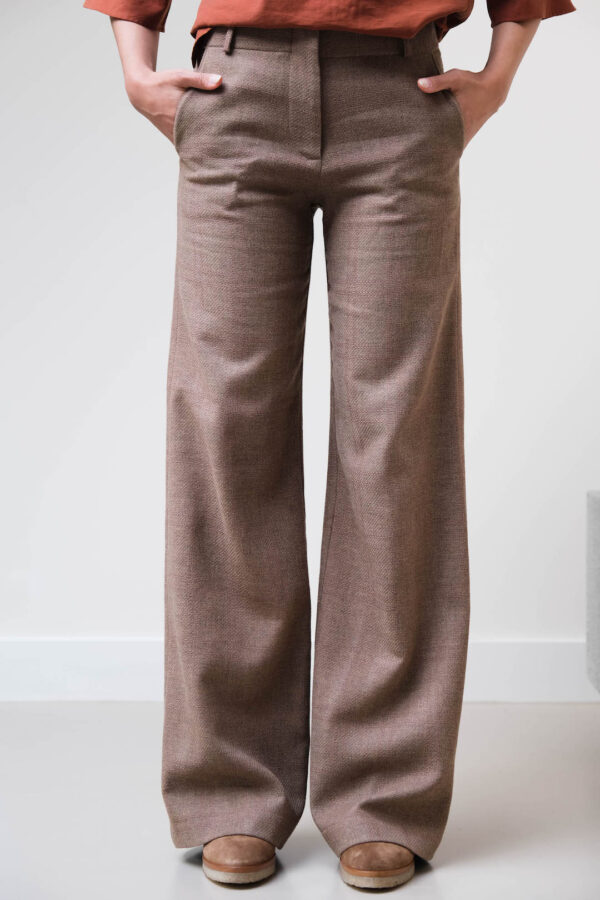 Wollen broek in taupe kleur